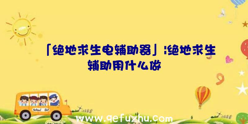 「绝地求生电辅助器」|绝地求生辅助用什么做